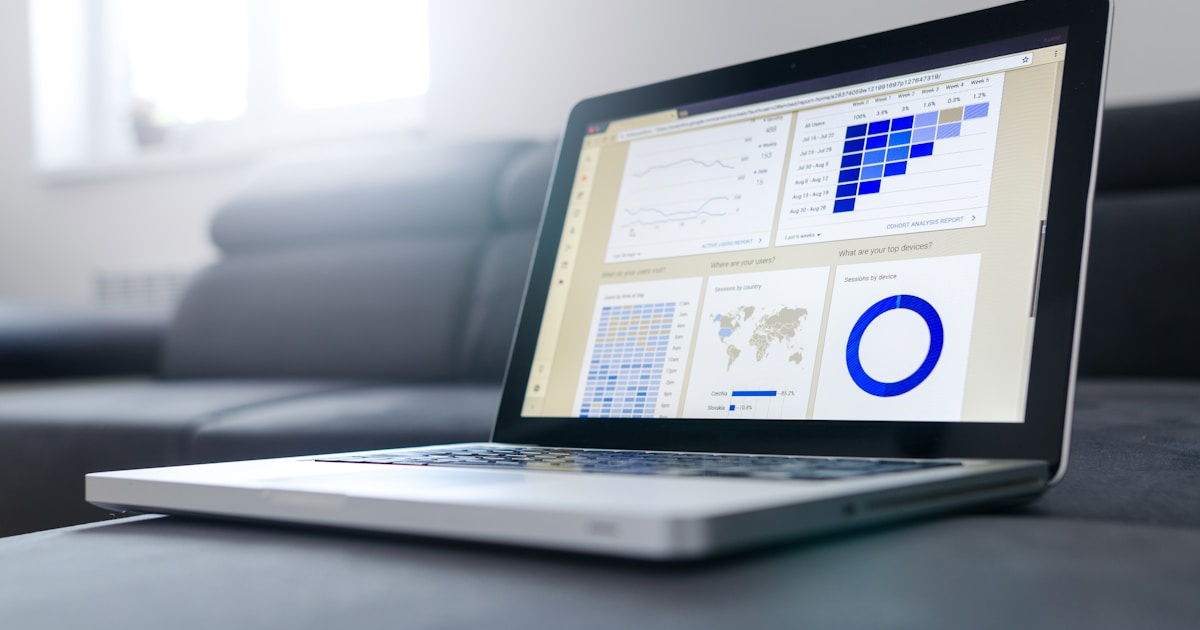 Marketing growth charts and performance analytics dashboard