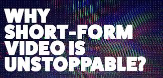 Bold white text on a digital background reading 'Why Short-Form Video Is Unstoppable?' emphasizing the dominance of short-form video content.